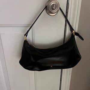 JW PEI Black Shoulder Bag with Gold Accents